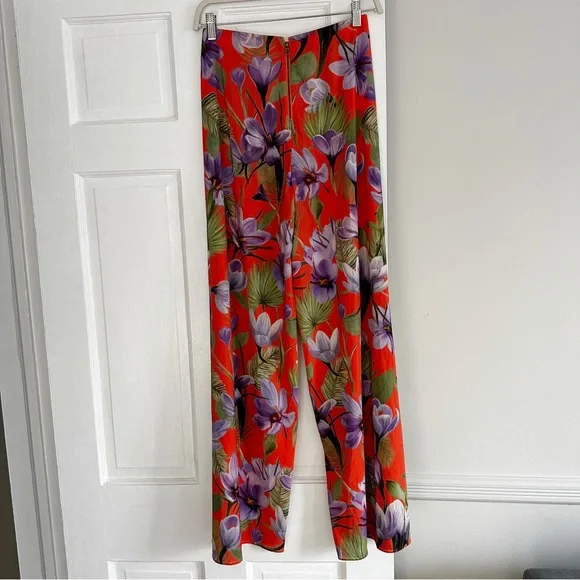 ALICE + OLIVIA Athena Wide Leg Pant Floral Palm - Picture 5 of 7